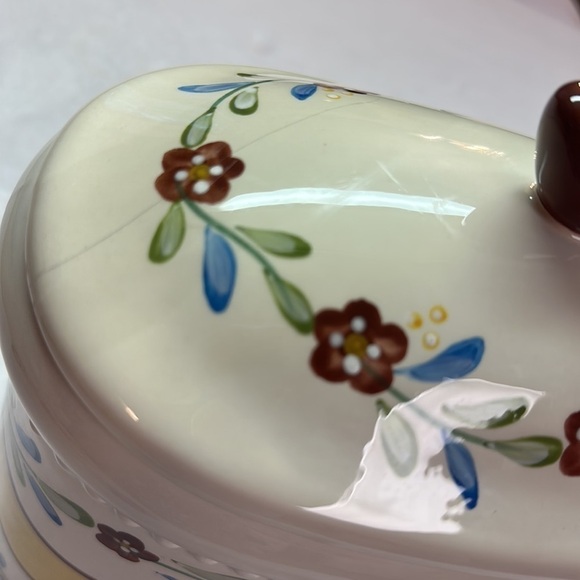 Biscotti Ceramic Cookie Jar Handmade for Nonni’s Floral Painted Ceramic w/Lid - Picture 11 of 15